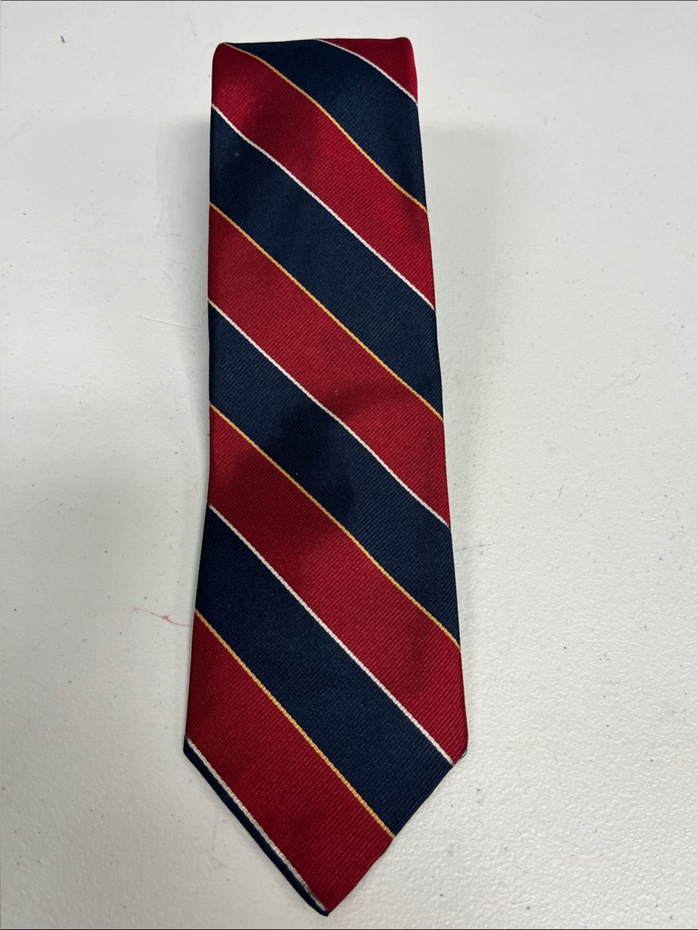 Rooster Repp Stripe Tie Red Navy Blue Classic Mens Neck Tie